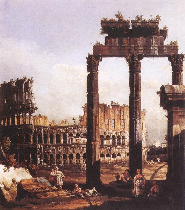 Bernardo Bellotto Capriccio with the Colosseum Norge oil painting art